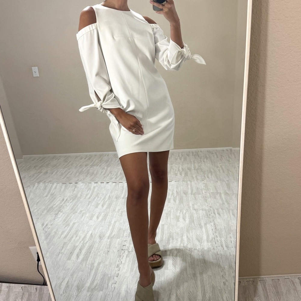 Tibi Tie Sleeves Mini Dress